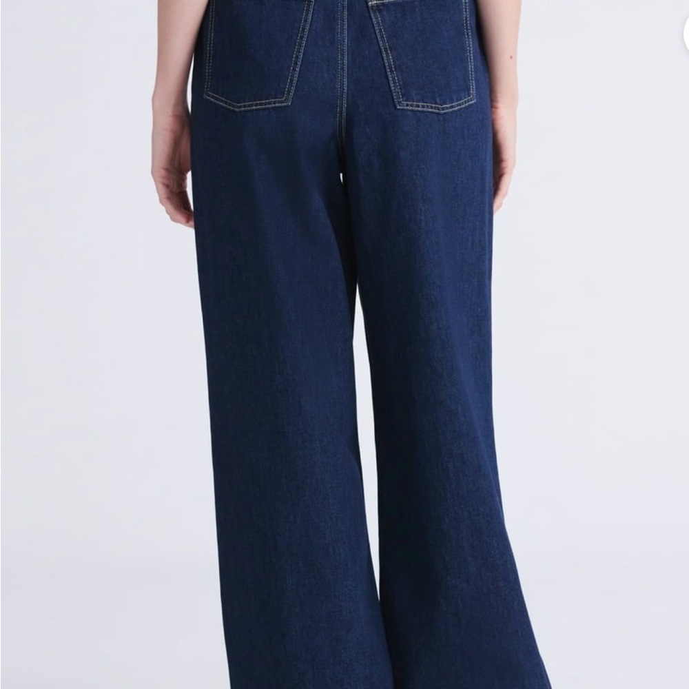 Free Assembly Women's Loose Fitting Wide Leg Jeans with Adjustable Tie Waist 6 - Picture 3 of 7